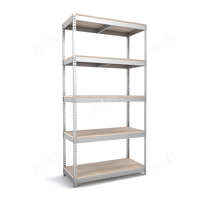 Metallic Storage Shelves 3D model image 1