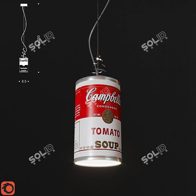 Canned Light Pendant Lamp 3D model image 1