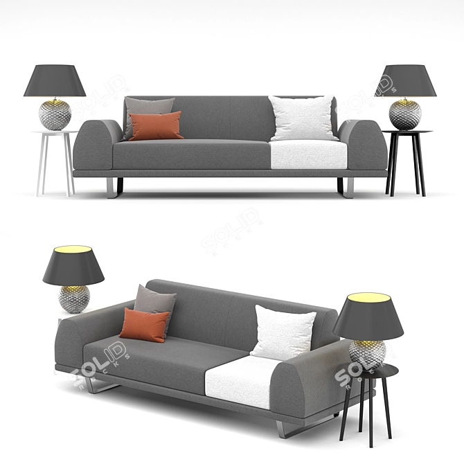 Title: Portland 2_5 Seater Sofa 3D model image 1