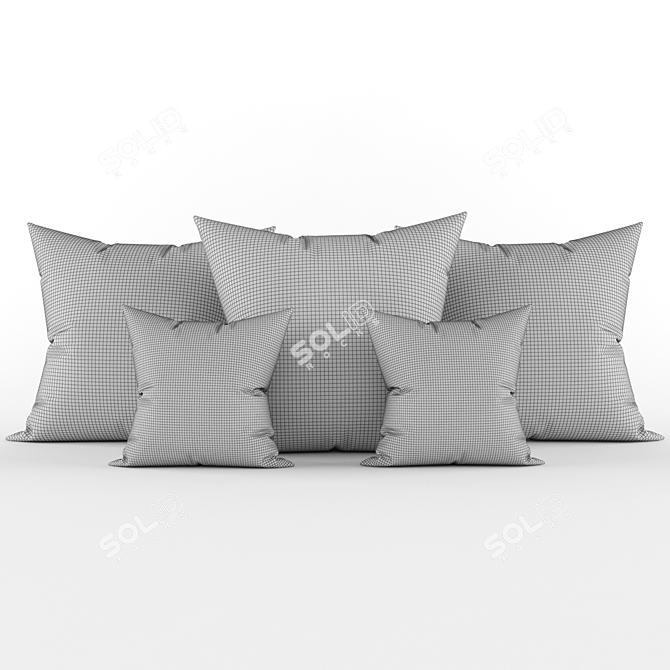Stylish Cushions for Home Décor 3D model image 2