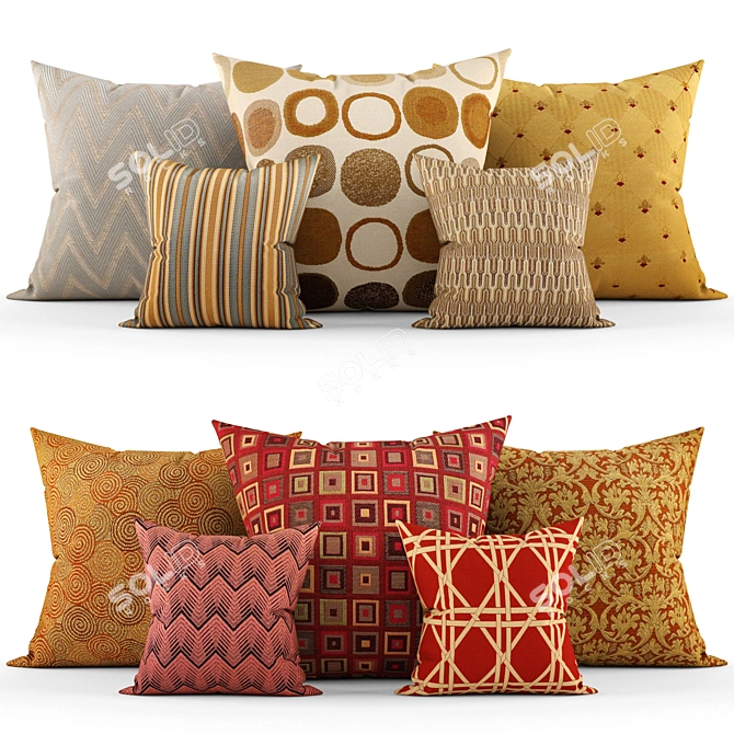 Cozy Home Decor Pillows 3D model image 1