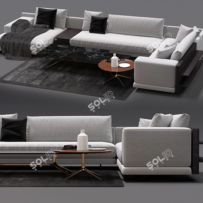 Poliform Mondrian Sofa: Sleek and Modern Furnishing 3D model image 1