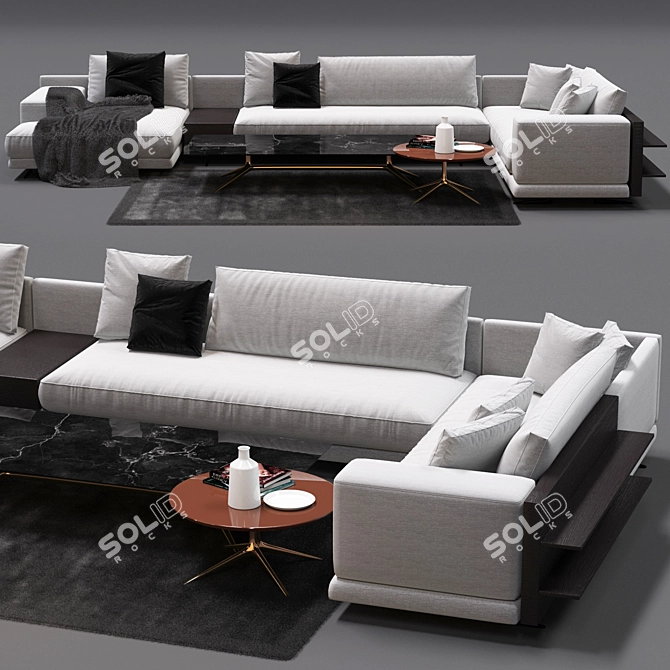Poliform Mondrian Sofa: Sleek and Modern Furnishing 3D model image 2