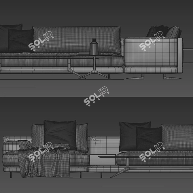 Poliform Mondrian Sofa: Sleek and Modern Furnishing 3D model image 3