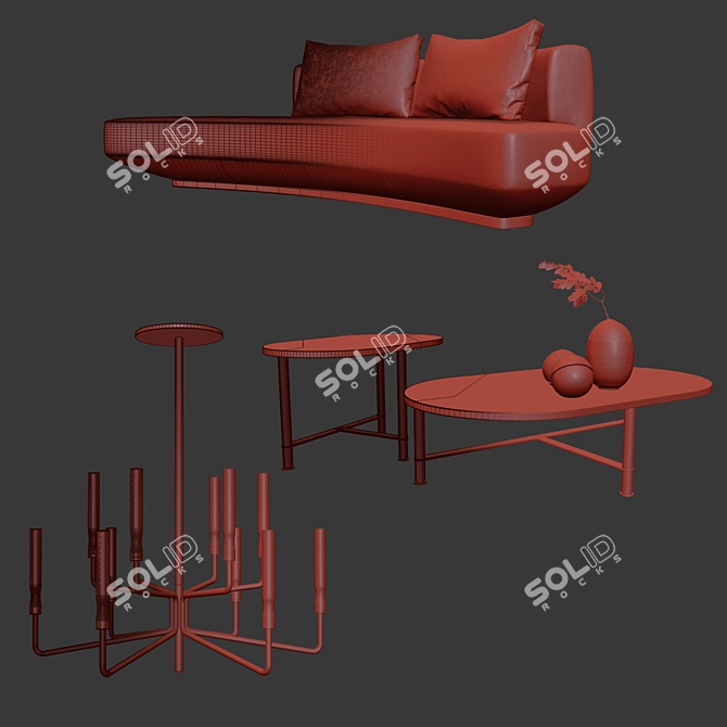 Elegant Gallotti & Radice Set 3D model image 2