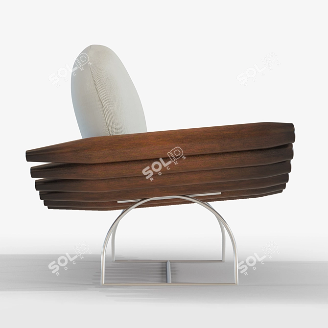 Modern Cuban Style Armchair 3D model image 3