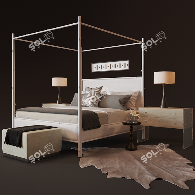 Arbor Canopy Bed: Elegant and Stylish. 3D model image 1