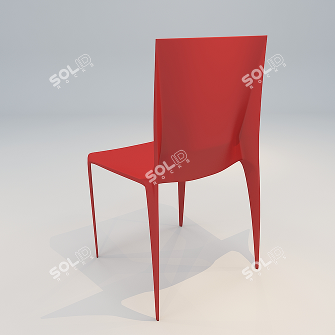 Sleek & Simple Dining Chair 3D model image 2