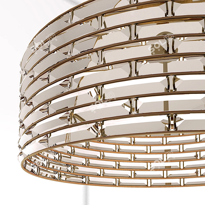 Elegant Crystal Curved Chandelier 3D model image 2