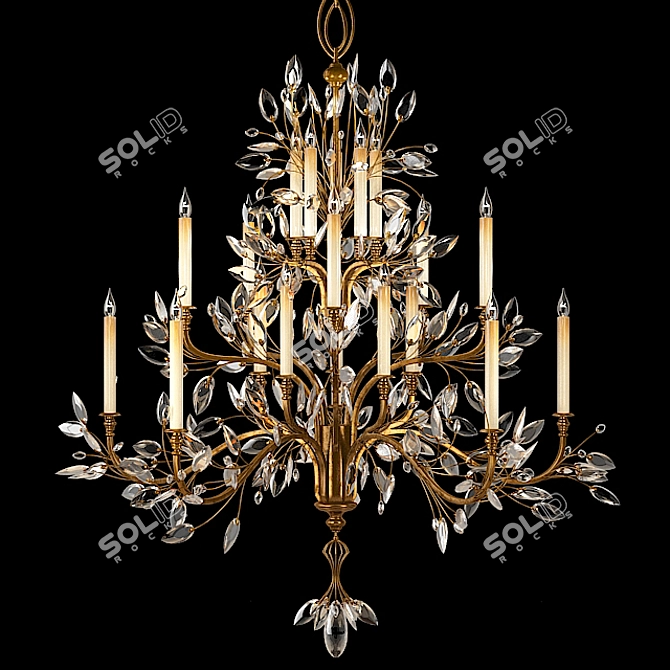 Elegant Crystal Laurel Chandelier 3D model image 1