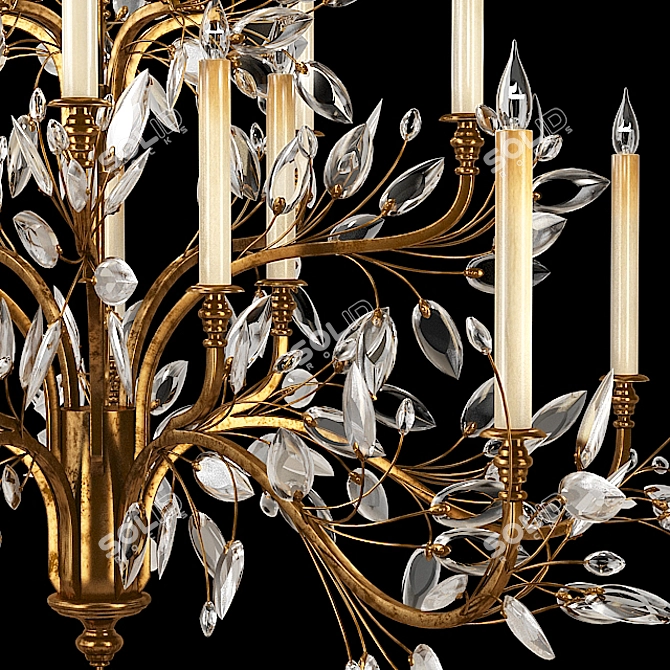 Elegant Crystal Laurel Chandelier 3D model image 2