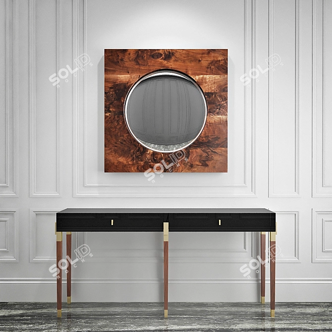 Hollywood Glam Console Mirror 3D model image 1