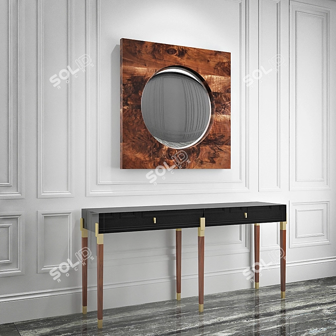 Hollywood Glam Console Mirror 3D model image 2