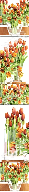 Tulip Trio: Vibrant Spring Bouquets 3D model image 2