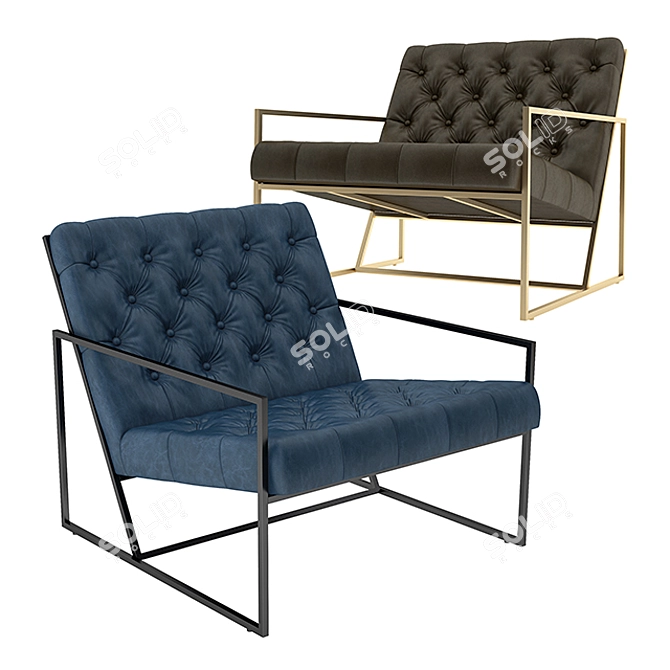 Elegant Tufted Lounge Chair 3D model image 1