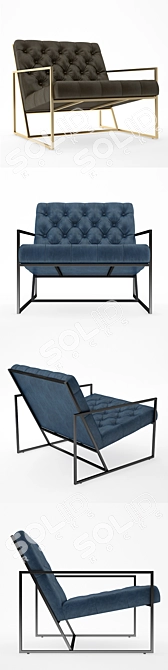 Elegant Tufted Lounge Chair 3D model image 2