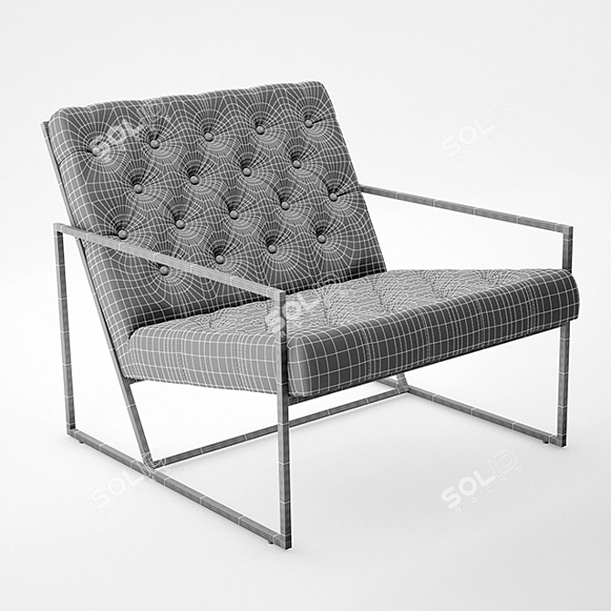 Elegant Tufted Lounge Chair 3D model image 3