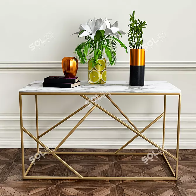 Elegant Coffee Table Set 3D model image 1