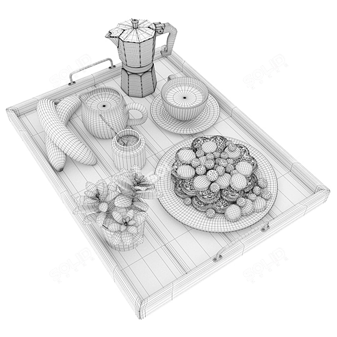 Morning Delight: Breakfast Essentials 3D model image 3