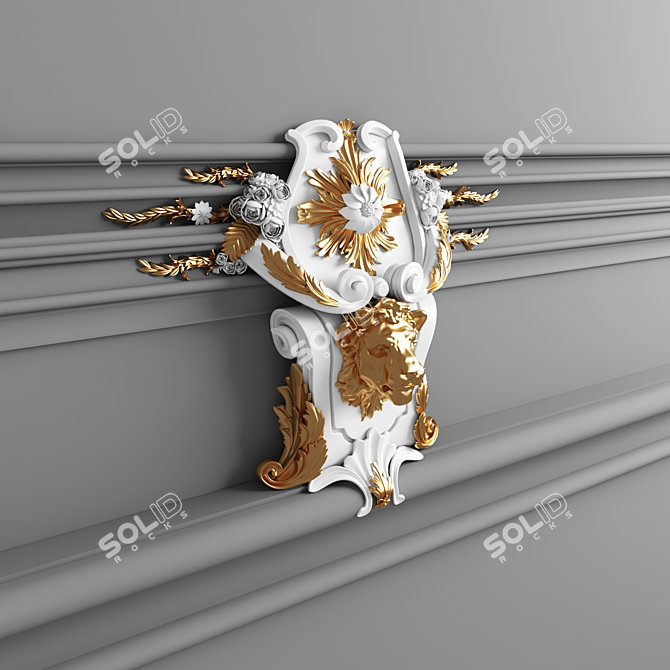  Elegant Gypsum Ornaments 3D model image 1