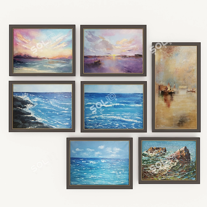 Seascapes Set in Frames 3D model image 1