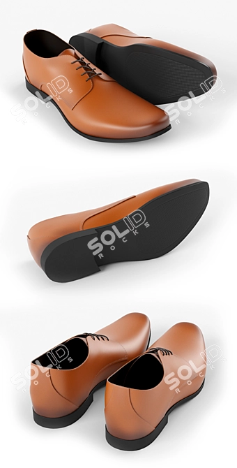 Durable Leather Shoes: High-quality and Stylish 3D model image 2