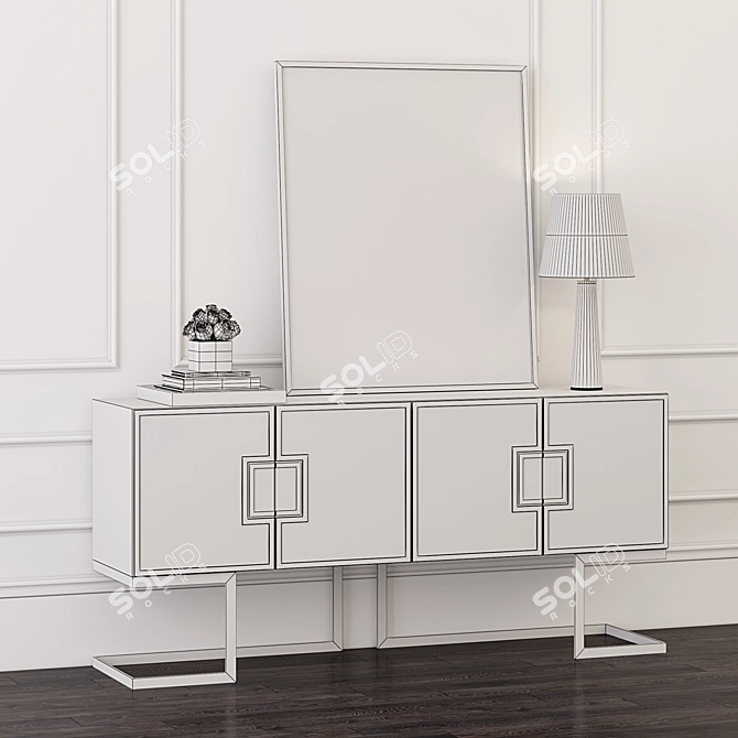 Elegant Rosewood Buffet: Stylish and Spacious 3D model image 3