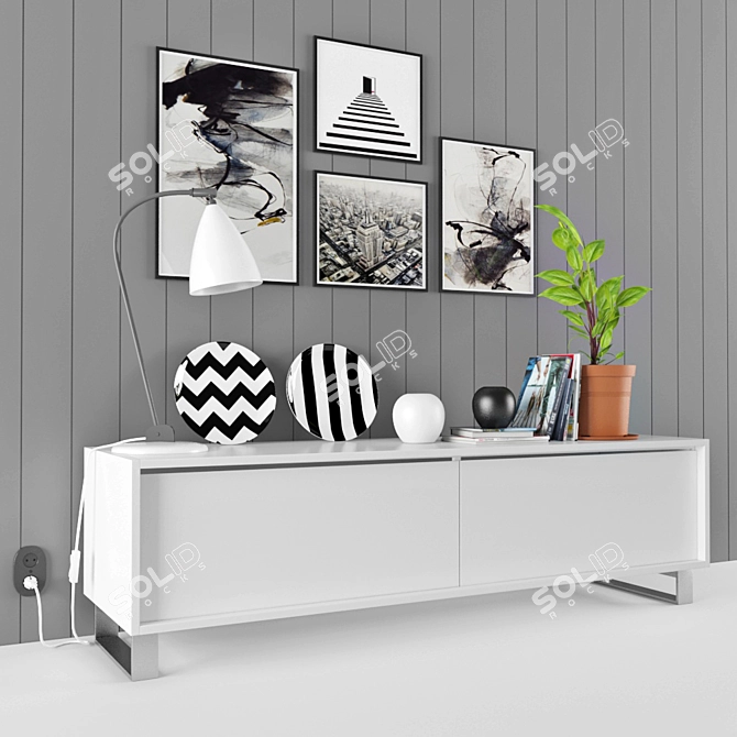 Contemporary Hallway Decor Set 3D model image 3