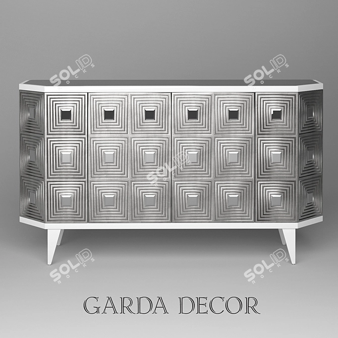 Garda Decor 6-Drawer Chest 3D model image 1