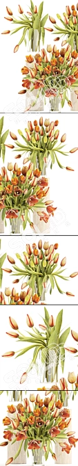 Exquisite Tulip Bouquet Collection 3D model image 2