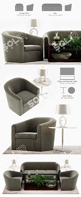 Elegant Tulip Set: Stylish Seating for Small Spaces 3D model image 2