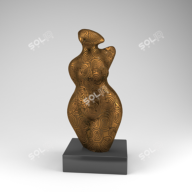 Contemporary Bronze-Inspired Interior Sculpture 3D model image 1