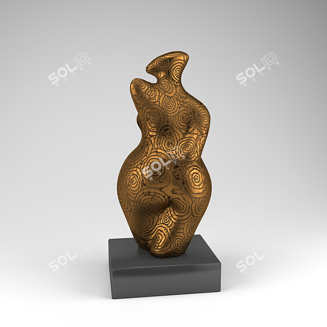 Contemporary Bronze-Inspired Interior Sculpture 3D model image 2