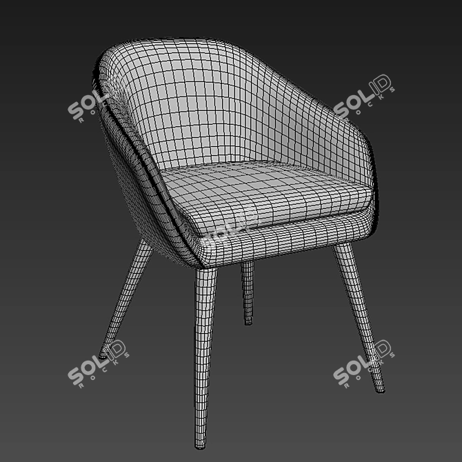Elegant Aleria Chair Set 3D model image 3