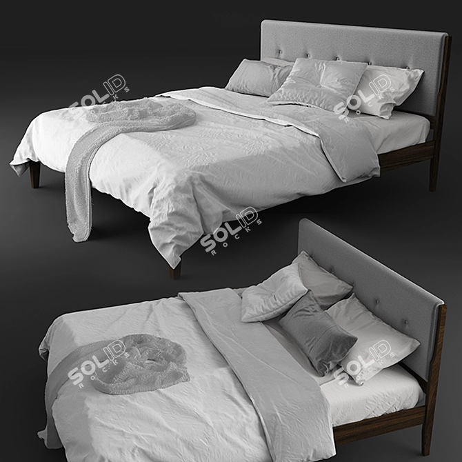 Cozy Dreams: Bed Set8 3D model image 1