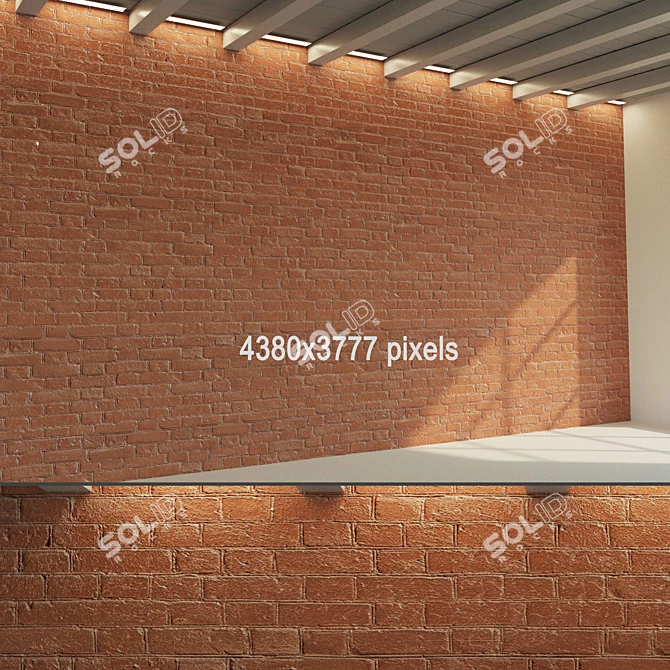 Aged Brick Wall (Dyed) 3D model image 3