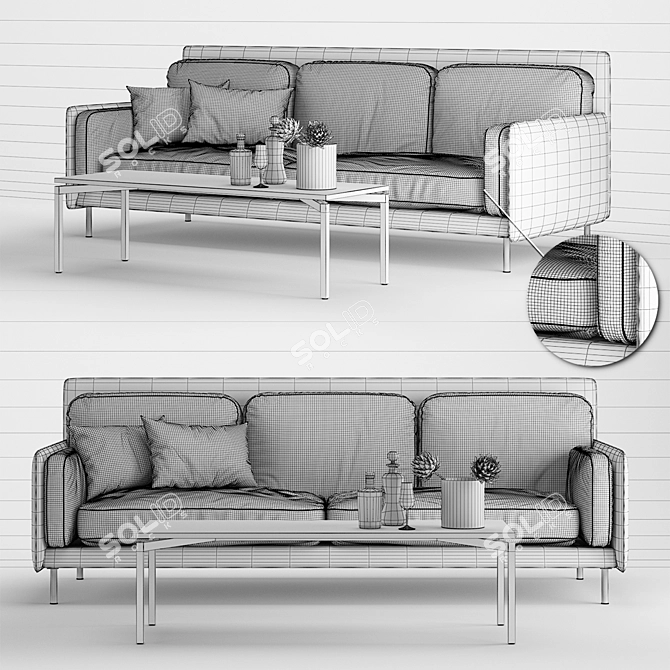 Eric Joergensen Hector EJ 480 Sofa: Sleek and Sophisticated Comfort 3D model image 3