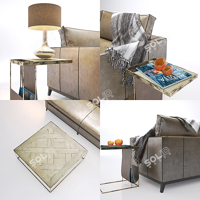 Vintage Modern Danish Sofa 3D model image 2