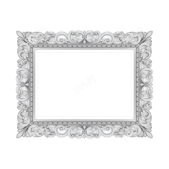 Bianca Ferrari Mirror: Antique Italian Wooden Reflection 3D model image 2