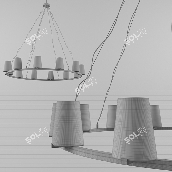 Elegant Pauillac Round Chandelier 3D model image 2