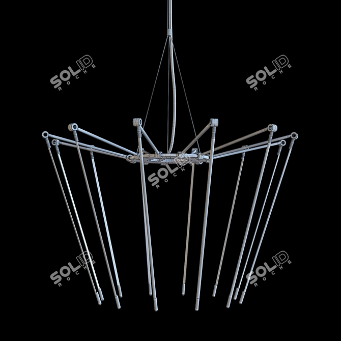 Adjustable LED Chandelier 3D model image 3