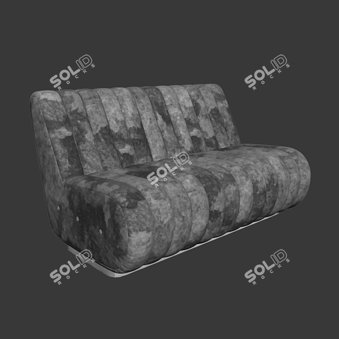 Sophia Brass & Velvet 3 Seater Sofa 3D model image 2