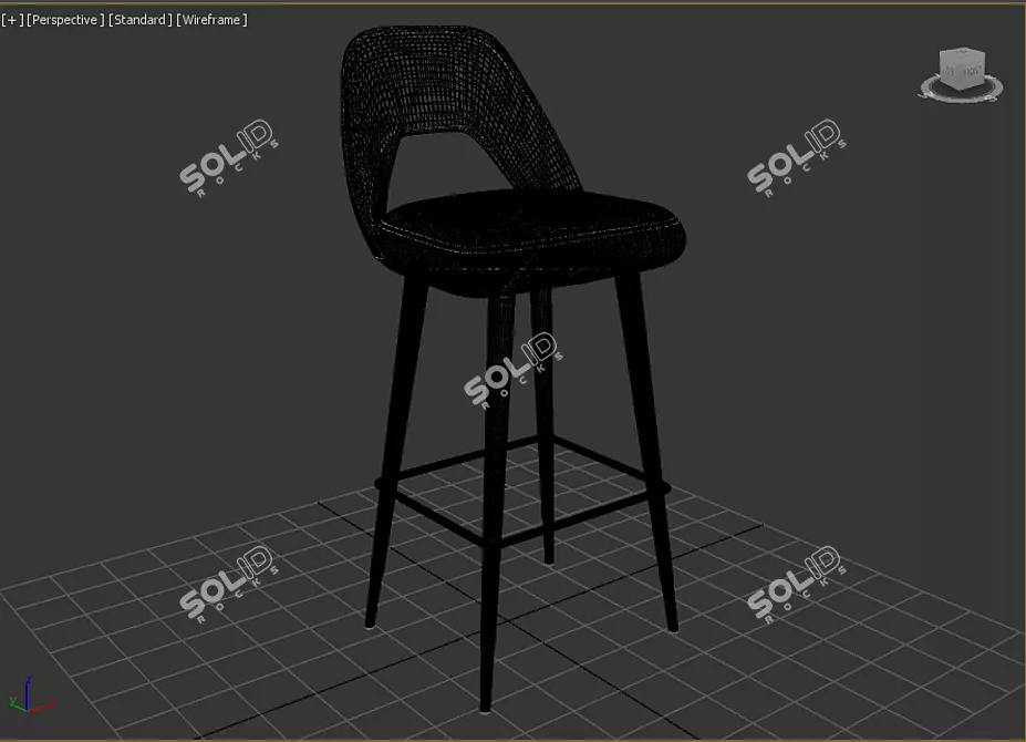 Modern Bar Chair: Sleek Design, Comfort & Durability 3D model image 3