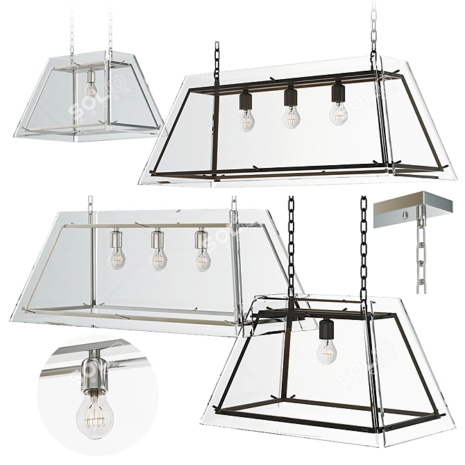 EICHHOLTZ Azure Chandeliers - Stylish Nickel and Bronze Finishes 3D model image 1