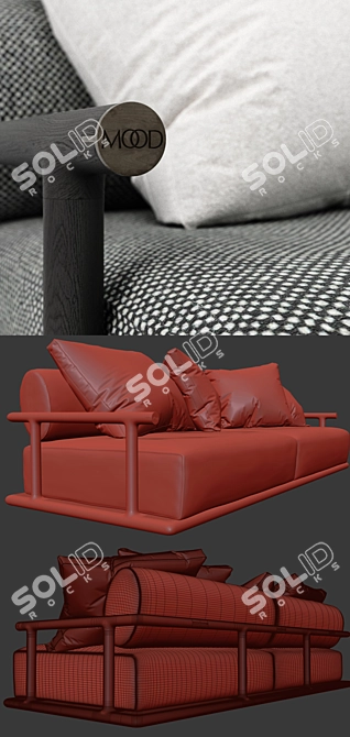 Elegant Icaro Sofa by Flexform 3D model image 3