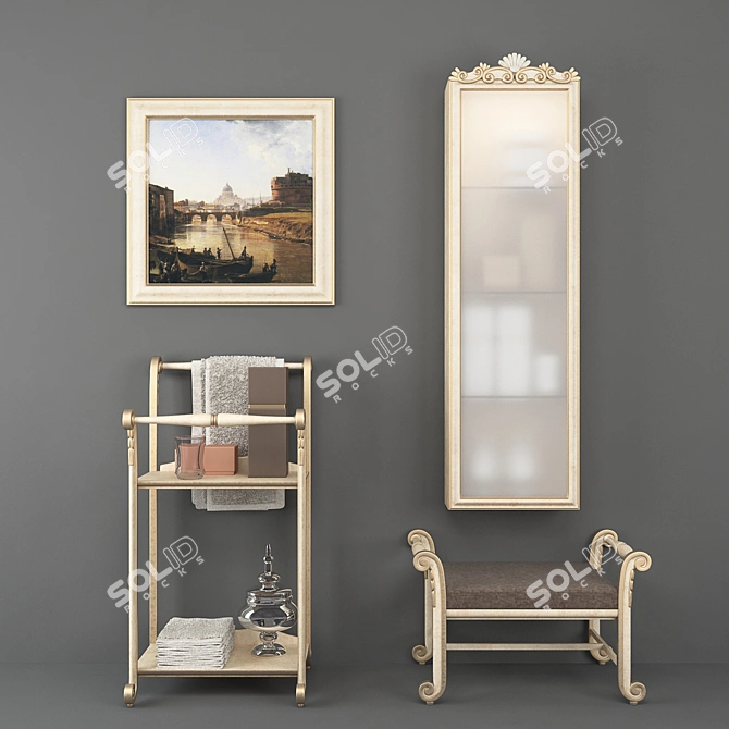 Italian designed Silvano Grifoni bathroom console 3D model image 2