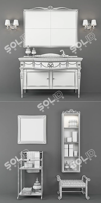 Italian designed Silvano Grifoni bathroom console 3D model image 3