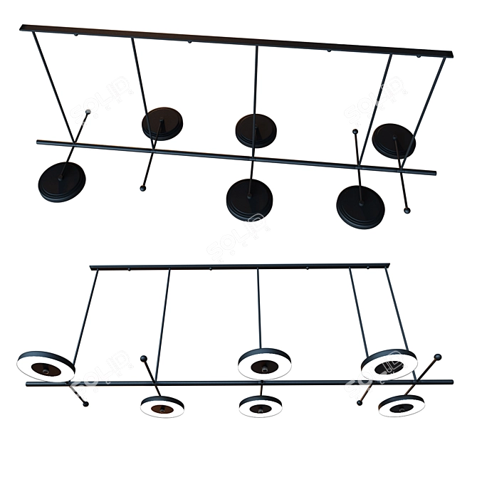 Le Royer Large Pendant Chandelier 3D model image 2