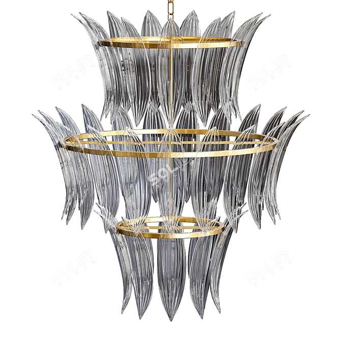 Elegant Noir Cascading Chandeliers 3D model image 1
