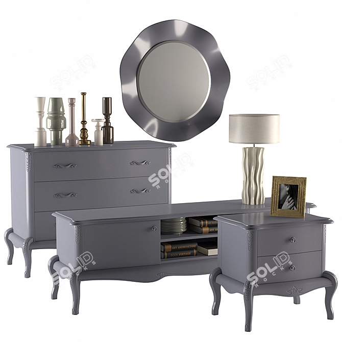 Fleuron Bedside Table 3D model image 1